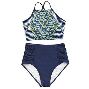 Cupshe Blue and Yellow Patterned Bikini